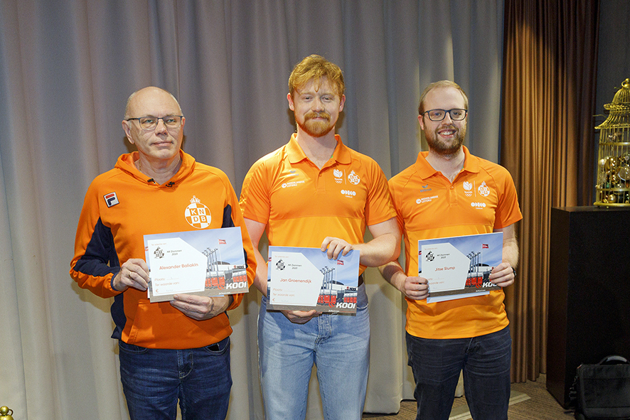 Vlnr: Alexander Baliakin (2e), Jan Groenendijk (1e) en Jitse Slump (3e)
Foto: G. van Dijk